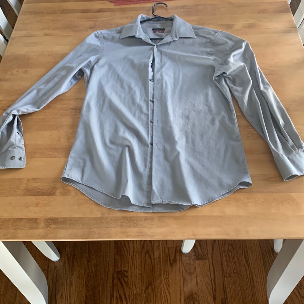 Grey, Silver Dress shirt Van Heusen Slim Fit Stretch.